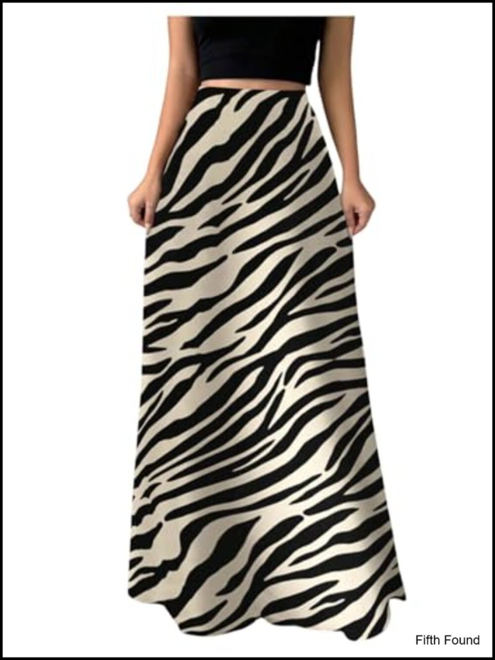 Elegant Zebra Print Maxi Skirt Graphic Going Out Long Skirts